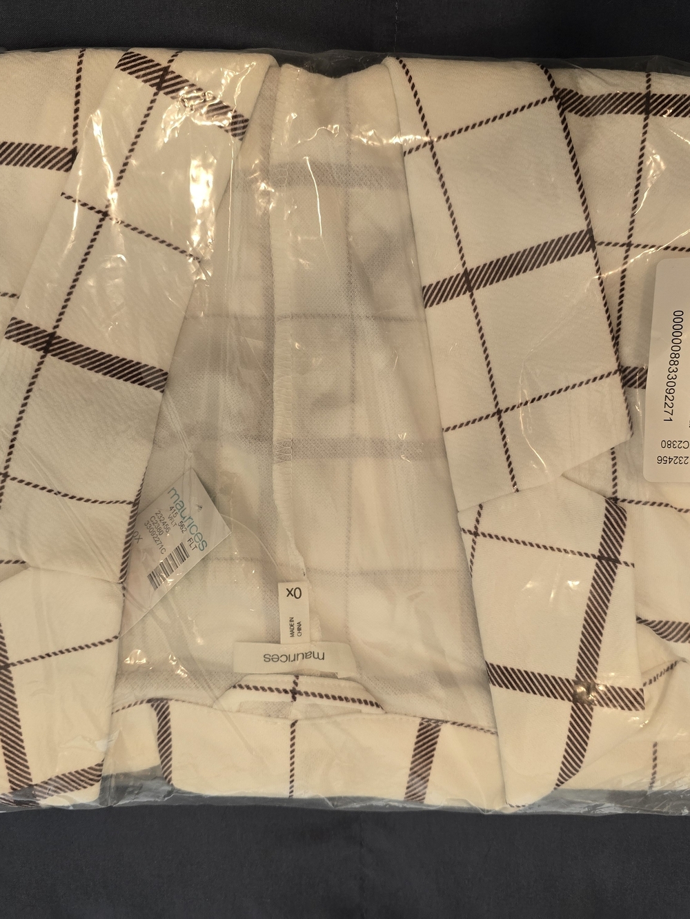 Maurices White Plaid 3/4 Sleeve Blazer - Picture 2 of 3